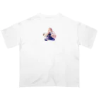 かわいい女の子とシュールな絵のアリスマーガレットちゃん オーバーサイズTシャツ