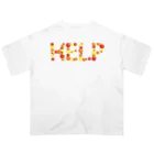 junichi-goodsのバルーン文字「HELP」（赤色系） オーバーサイズTシャツ