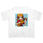 ほっこり絵音舎のギターアイドルのナオコちゃん オーバーサイズTシャツ