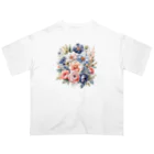 ファンシーTシャツ屋のパステルカラーの花束 オーバーサイズTシャツ