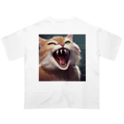 oekakishopのシャーッする猫 オーバーサイズTシャツ