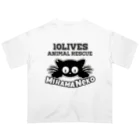 mihamaneko の美浜ねこロゴ白黒 オーバーサイズTシャツ