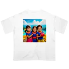 あかいはちの笑顔の子どもたち オーバーサイズTシャツ