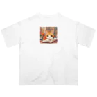 星パンダショップのほんよみかんねこ オーバーサイズTシャツ