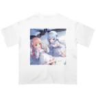 WAのお店の雪遊びする女の子 オーバーサイズTシャツ