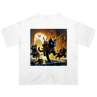 3匹の黒猫 ショップの猫の大冒険 オーバーサイズTシャツ