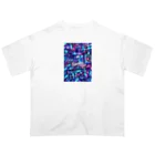 BUNNY-ONLINEのネオンアメコミアート79 オーバーサイズTシャツ