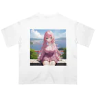 ゆう(AIイラスト)の旅行で記念写真 オーバーサイズTシャツ