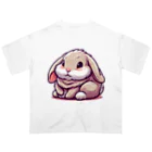 jir0-のふわふわうさぎ オーバーサイズTシャツ