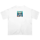 DezamaLandの水中ゴーグルを着ける猫 オーバーサイズTシャツ