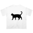 Teatime ティータイムの黒猫は見ていた　ねこ Oversized T-Shirt