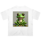 カエルグッズの正面蛙 Oversized T-Shirt