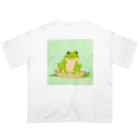 カエルグッズのカエル_イラスト_微笑み Oversized T-Shirt