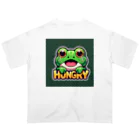 カエルグッズのHUNGRYカエル Oversized T-Shirt