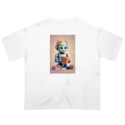 dorakiti0712のAI子どもロボット「リーディくん」 オーバーサイズTシャツ