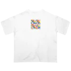 Happy　Rainbow　Flagのレインボーフラッグ Oversized T-Shirt