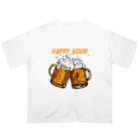 JUNK_HEDDのビールでハッピー オーバーサイズTシャツ