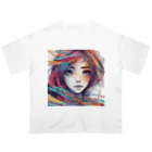 tenhou3の水彩画の女性 オーバーサイズTシャツ