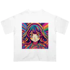 NonsenseCatのサイケ少女 Oversized T-Shirt