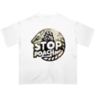 STOP POACHNGのSTOP POACHNG（シルバーバックゴリラ） Oversized T-Shirt