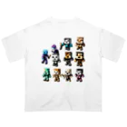 “FIRE STAR” 8-bit cube studioのドットMOB D-01 Oversized T-Shirt