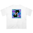 sara nerdの黒猫　2匹 オーバーサイズTシャツ