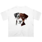 Ama'sのじっと見つめる犬さん オーバーサイズTシャツ