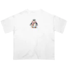 hakumenhonの春を迎えるペンギン オーバーサイズTシャツ