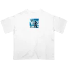 lonely_wolfの氷原のホワイトベア・ディフェンダー オーバーサイズTシャツ