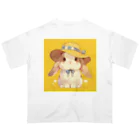 AQUAMETAVERSEの帽子をかぶった可愛いウサギ Marsa 106 オーバーサイズTシャツ