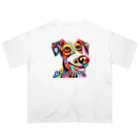 G.O.A.T.designの華やかな色合いが目を引く可愛らしい犬 Oversized T-Shirt