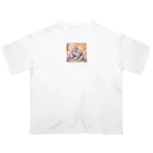 Yuya-Naganoの仲良く遊ぶ兄弟の猫 オーバーサイズTシャツ