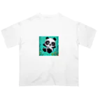 Smile Pop Artの水中パンダ Oversized T-Shirt