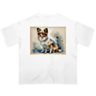 Animal Illustration shopのパピヨン　Papillon　水彩画風 オーバーサイズTシャツ