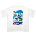 みなとまち層のジュラ紀の海のいきもの オーバーサイズTシャツ