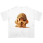 AQUAMETAVERSEのキャプをかぶった可愛い子犬 Marsa 106 オーバーサイズTシャツ