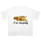 動物専門グッズ店 Global Buzz wordsの眠った猫グッズ2 オーバーサイズTシャツ