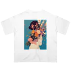 AQUAMETAVERSEの花束をあなたに　Hime  2530 オーバーサイズTシャツ