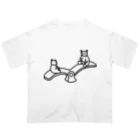 eugorameniwaの猫のシーソー オーバーサイズTシャツ