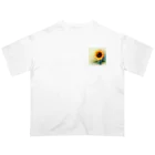 MeTooの向日葵とワンピース Oversized T-Shirt