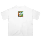 atu-daruma77の可愛らしいウサギが描かれた絵本 Oversized T-Shirt