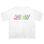 親子設計 CHIiKu MOJi『知育文字』のROBOT レトロブリキカラー オーバーサイズTシャツ