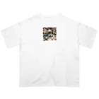 EMAKIの和紋様 x 猫　禅庭園の猫 Oversized T-Shirt