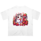 いちごと一緒🍓のいちごと猫シリーズ オーバーサイズTシャツ