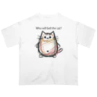 ねこの店の誰が猫に鈴をつけるのか？ オーバーサイズTシャツ