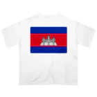お絵かき屋さんのカンボジアの国旗 オーバーサイズTシャツ