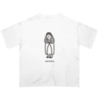 ねっこのAMATERASU_WOMAN_LINE_BK Oversized T-Shirt