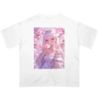 AQUAMETAVERSEの桜の下の少女幸せいっぱい　なでしこ1478 オーバーサイズTシャツ