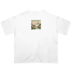 動物デザイングッズの江戸時代の絵画風 Oversized T-Shirt