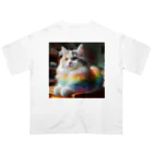 Creation CATの虹色CAT オーバーサイズTシャツ